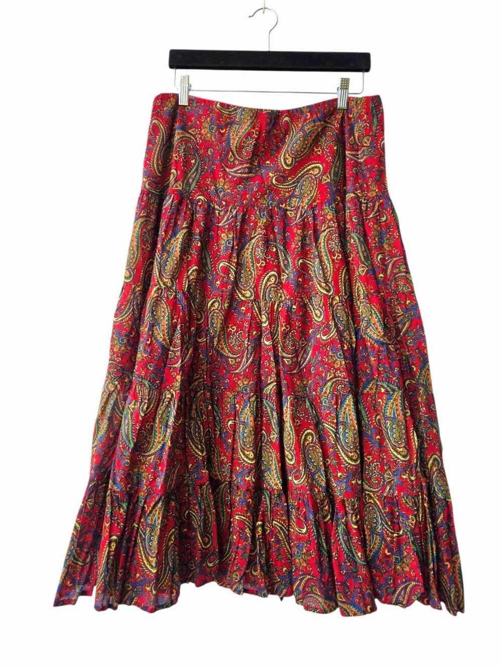 Ralph Lauren Skirt Tiered Ruffle Midi Paisley L